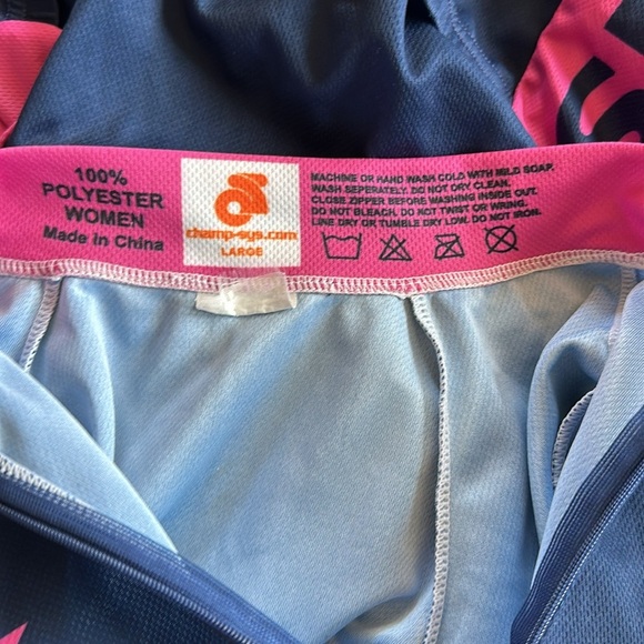Champion Systems Ladies Alaska Bike Cycling Jersey Dark Blue Pink Stars Large - Picture 8 of 8